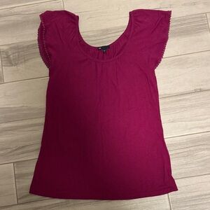 GAP Women's Short Sleeve Berry Top